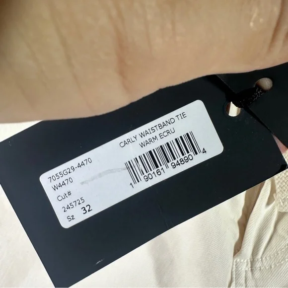 NWT PAIGE Carly Waistband Tie Warm Ecru sz 32 - Picture 7 of 8